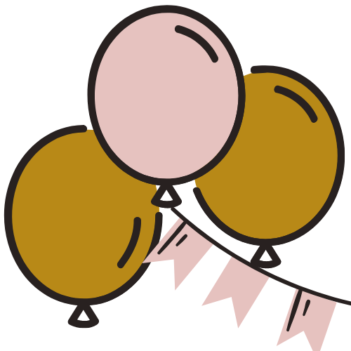 balloons and streamers events icon