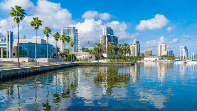 DaHeart Productions location showing the downtown waterfront in St. Petersburg, FL