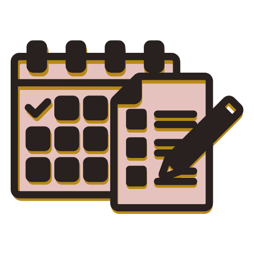 calendar and checklist icon representing event planning and consultation for Tampa DJ services